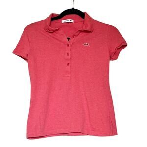 Lacoste women’s coral pink short sleeve polo size 34